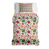 Set de ropa de cama con mantas terapéuticas y verduras