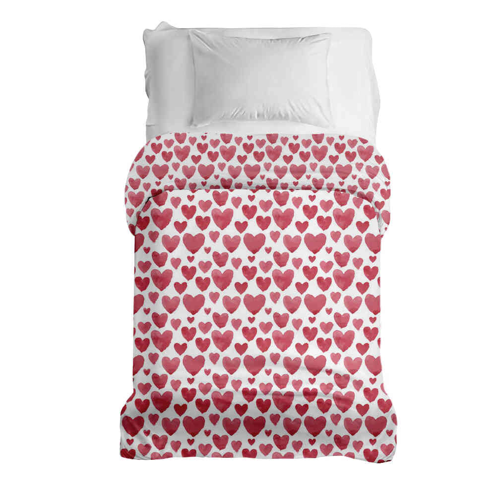 Original therapy blanket - cotton cover red hearts