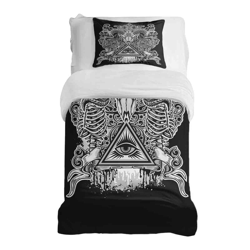 Set de ropa de cama con manta terapéutica negro ojo 2