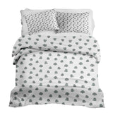 Therapy blanket bedding set, white with little trees.