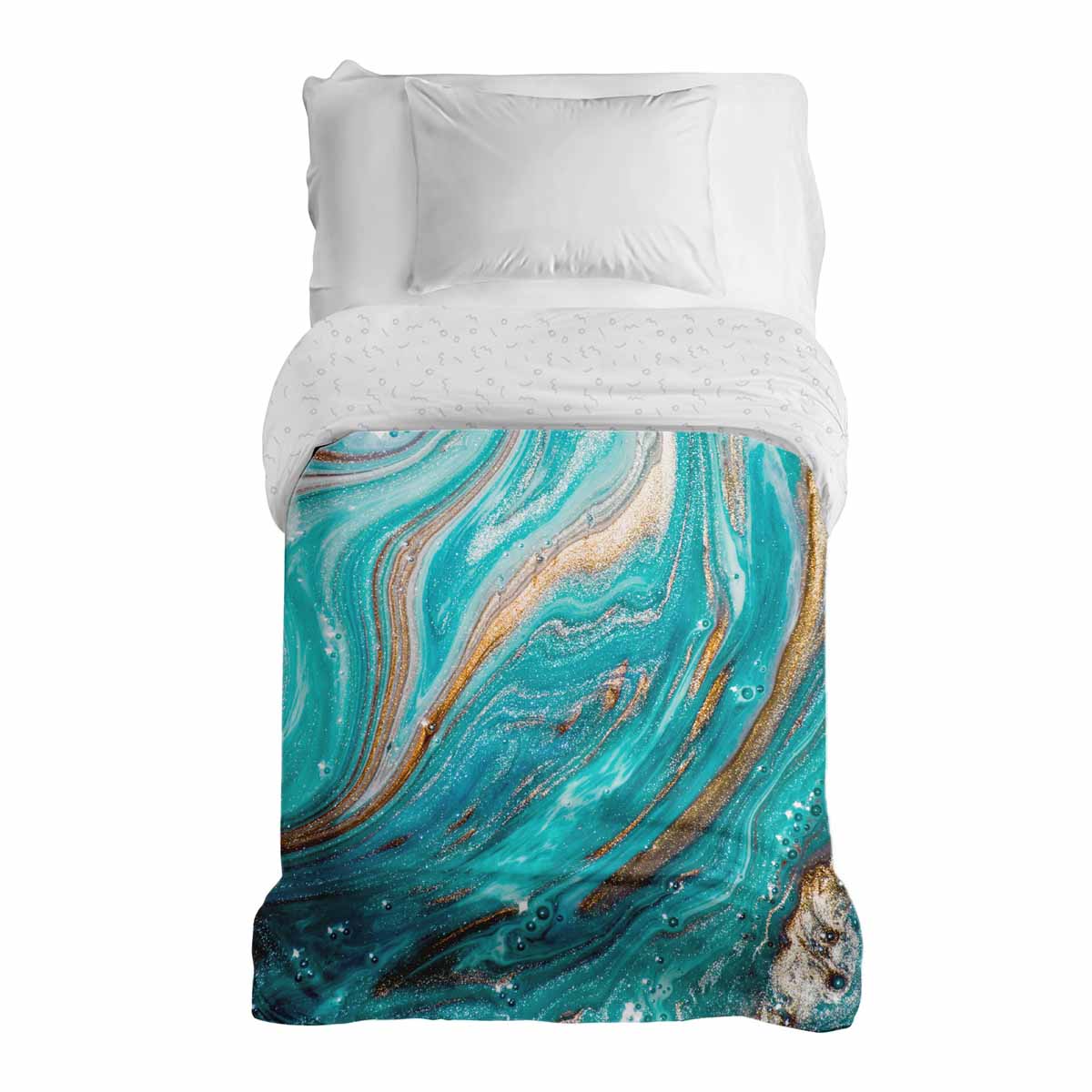 Original therapy blanket - cotton cover marble turquoise