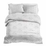 Therapy blanket bedding set, white with cat.