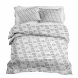 Therapy blanket bedding set, white with cat.