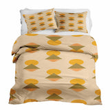 Set di biancheria da letto con coperte terapeutiche e forme gialle
