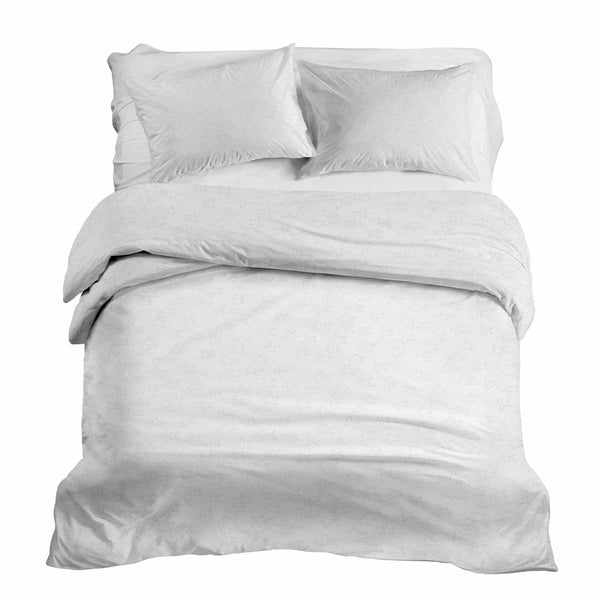 Therapy blanket and bedding set, white with delicate stars.