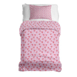 Set di biancheria da letto con coperta terapeutica rosa con cuori rossi