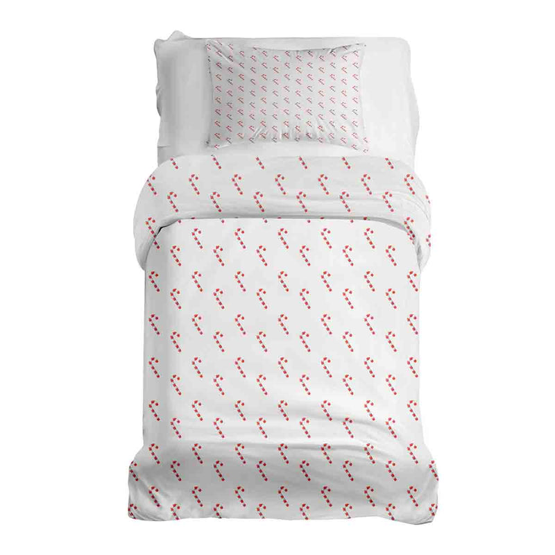 Therapy blankets bedding set white with candy canes