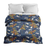 Therapiedekens katoenen hoes blauw met boeket bloemen