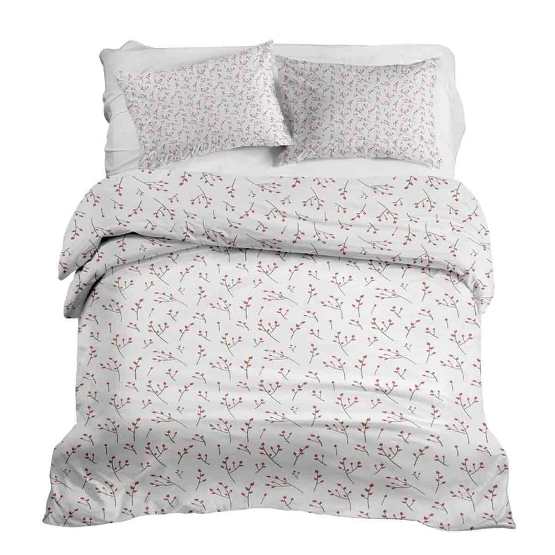 Therapy blanket and bedding set, white with delicate roses.