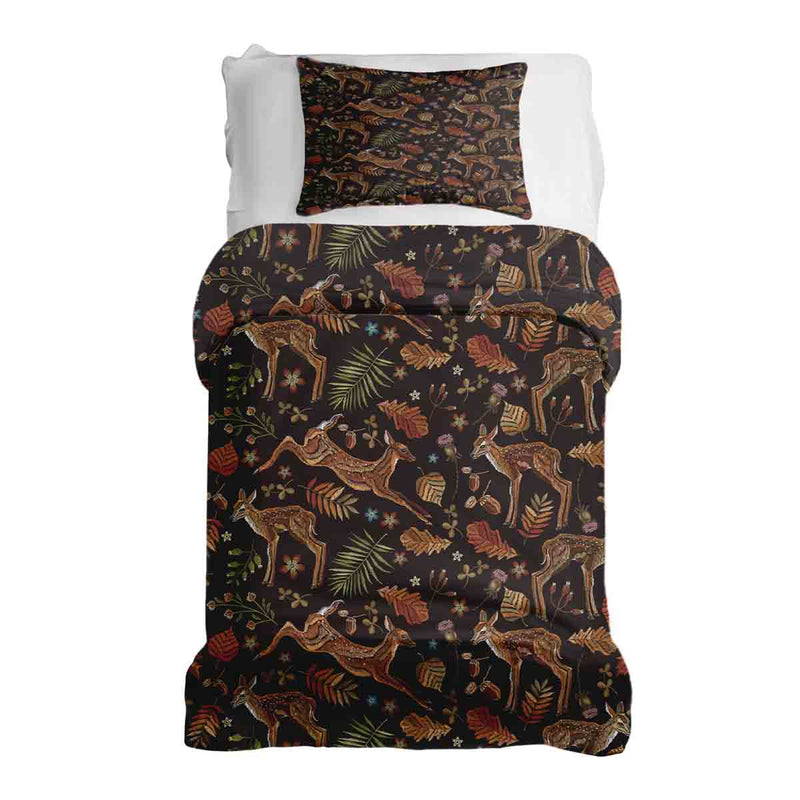 Therapy blanket bedding set brown with deer