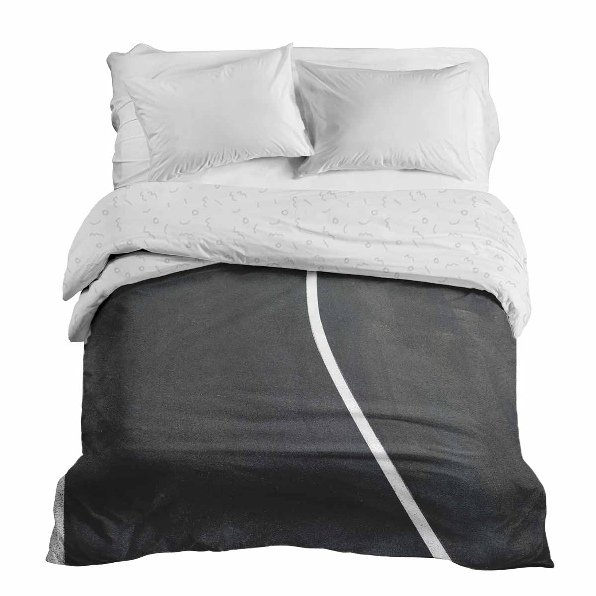 Original therapy blanket - cotton cover dark gray with white stripe