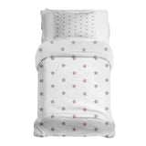 Therapy blanket bedding set, white with pink stars.