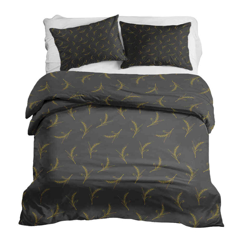 Therapy blanket bedding set, grey with wheat.