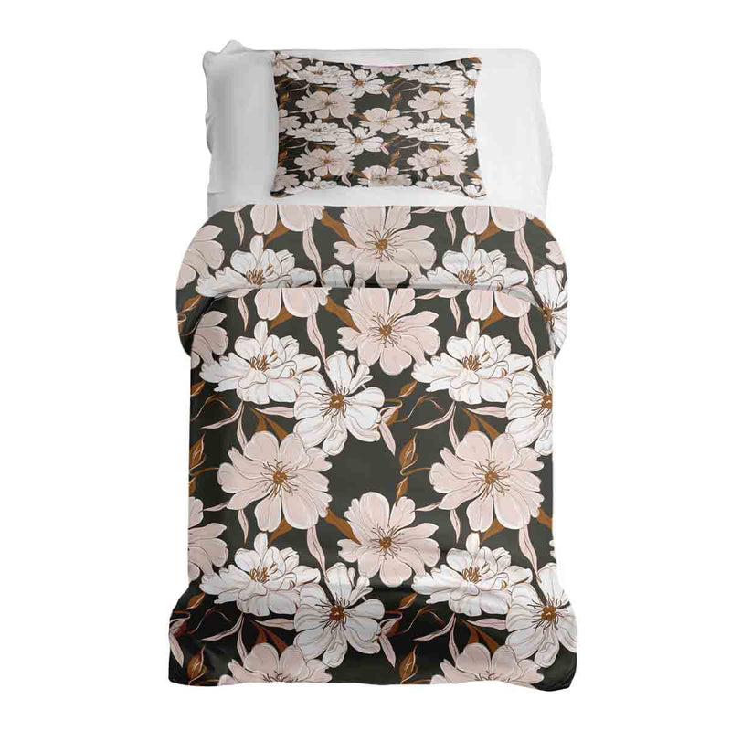 Therapiedekens beddengoed set met roze aster bloemen