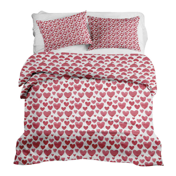 Set di biancheria da letto con coperte terapeutiche Cuori rossi
