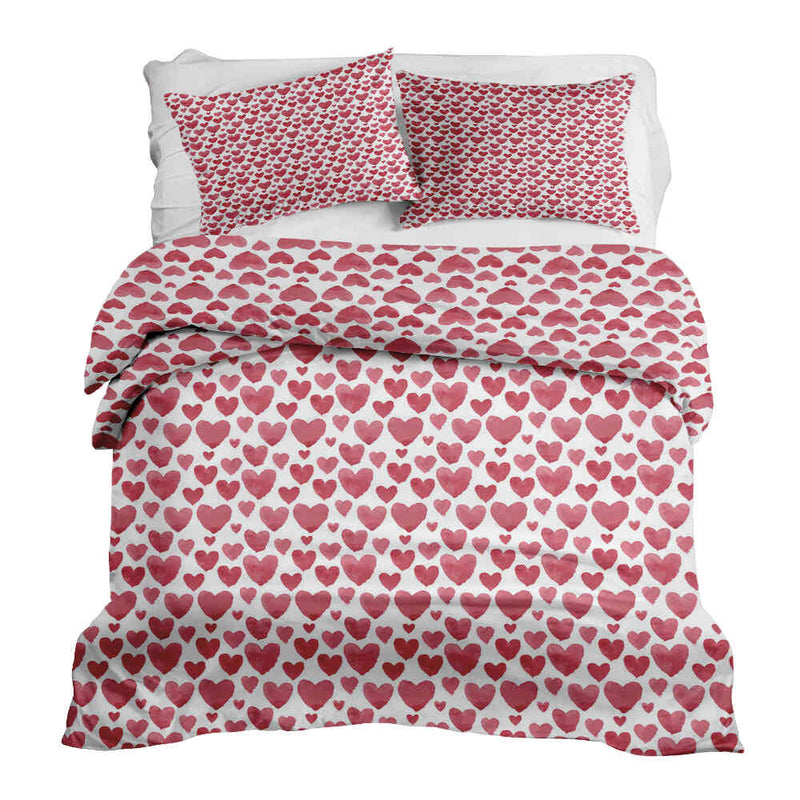 Set di biancheria da letto con coperte terapeutiche Cuori rossi