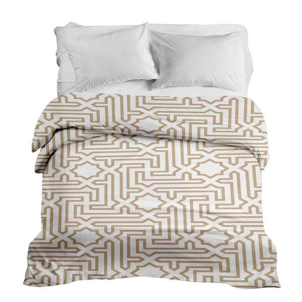 Therapiedekens katoenen hoes beige met vormen
