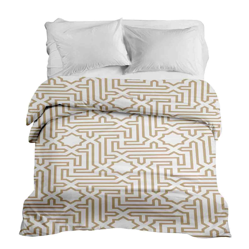 Therapiedekens katoenen hoes beige met vormen
