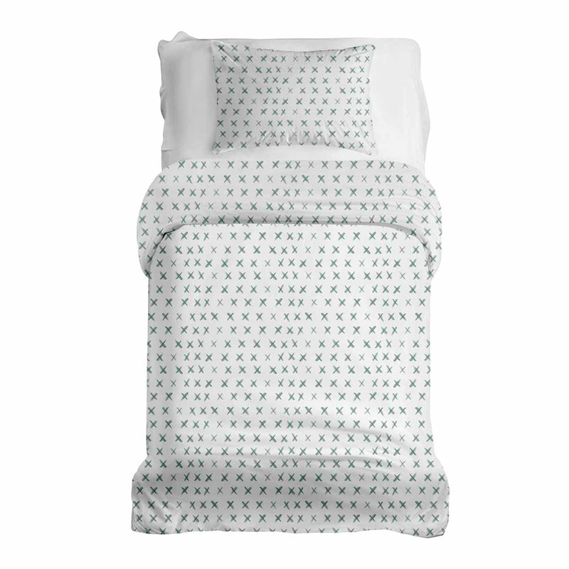 Therapy blanket bedding set with green crosses