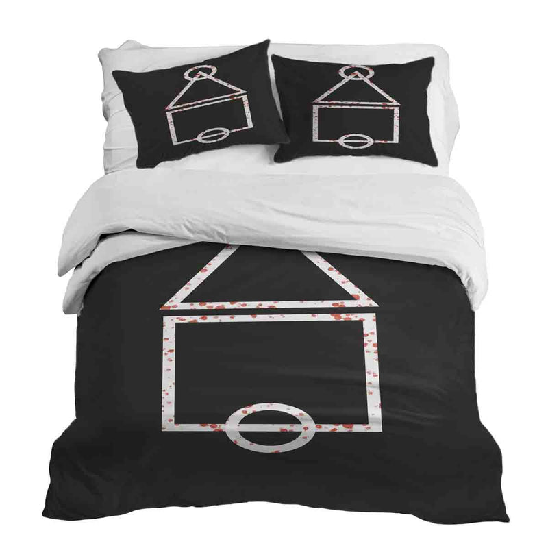 Therapy blanket and bedding set with bloody patterns.