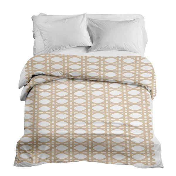 Therapie dekens katoenen hoes wit met cirkels beige