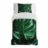 Set di biancheria da letto con coperta terapeutica e pianta di Monstera