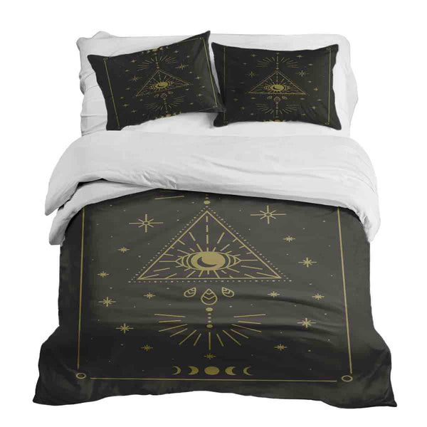 Set di biancheria da letto con coperta terapeutica nero sole e cosmo