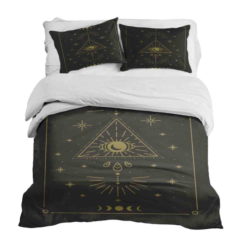 Set di biancheria da letto con coperta terapeutica nero sole e cosmo