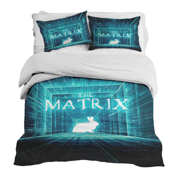 Therapy blanket bedding set, blue matrix.