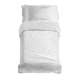 Therapy blanket and bedding set, white with blue waves.