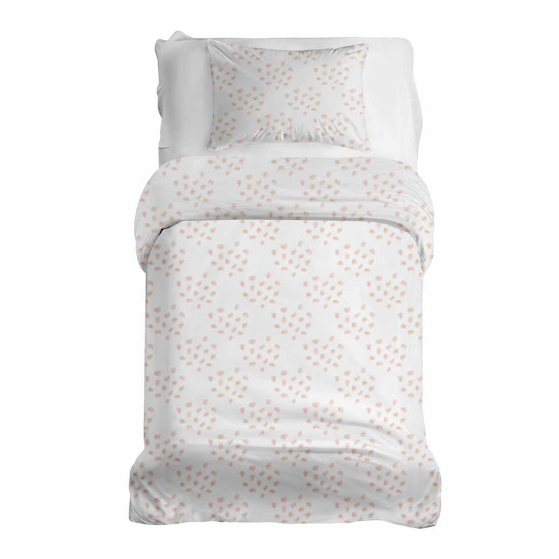 Therapy blanket and bedding set with orange dots.