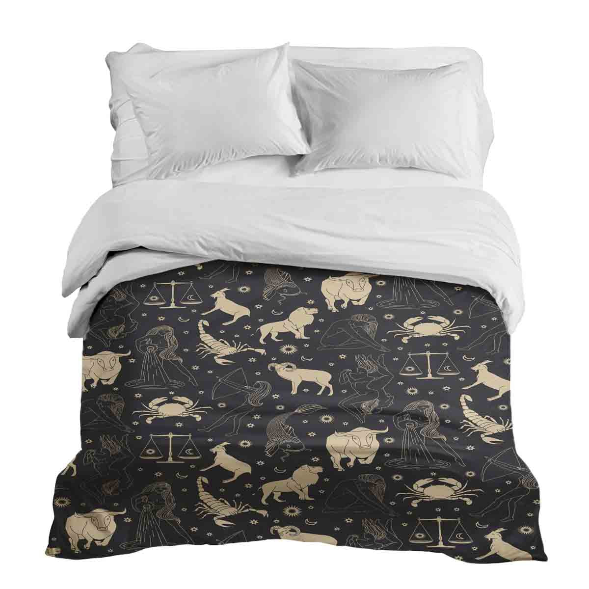 Coperta terapeutica originale - Rivestimento in cotone nero con costellazioni