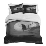Juego de ropa de cama con manta terapéutica Cuervo a la luz de la luna