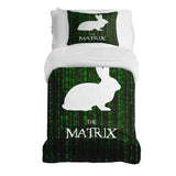 Set de ropa de cama con manta terapéutica Matrix Code verde