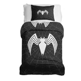 Juego de ropa de cama con manta terapéutica negra con araña