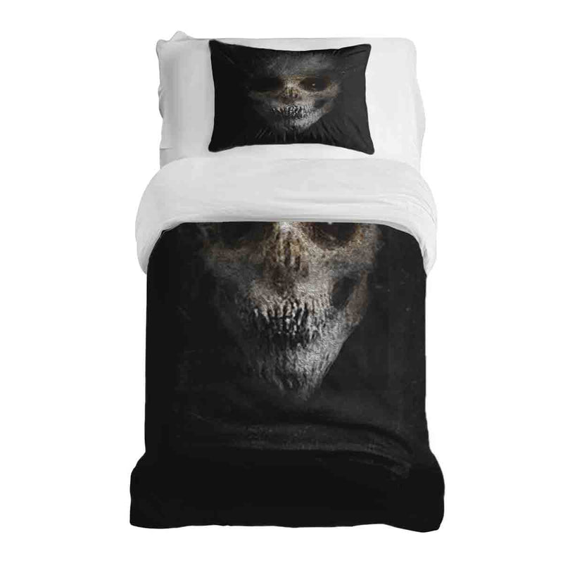 Set de ropa de cama y manta terapéutica negro terrorífico