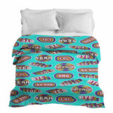 Therapiedekens katoenen hoes turquoise met spreuken