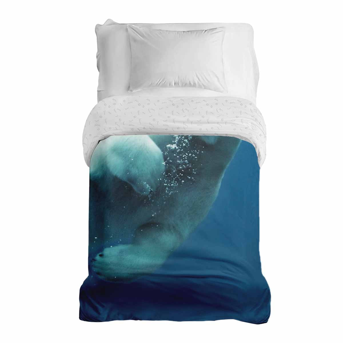 Coperta terapeutica originale - Rivestimento in cotone blu con orso polare