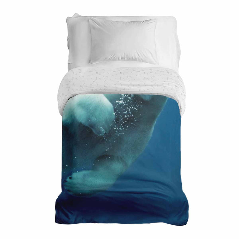 Therapiedekens katoenen hoes blauw met ijsbeer