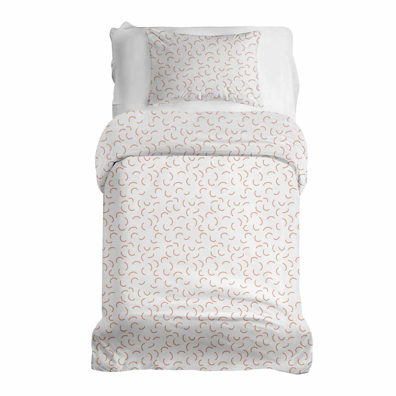 Therapy blanket bedding set, white with semicircles