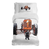 Set di biancheria da letto con coperta terapeutica Trattore in arancione
