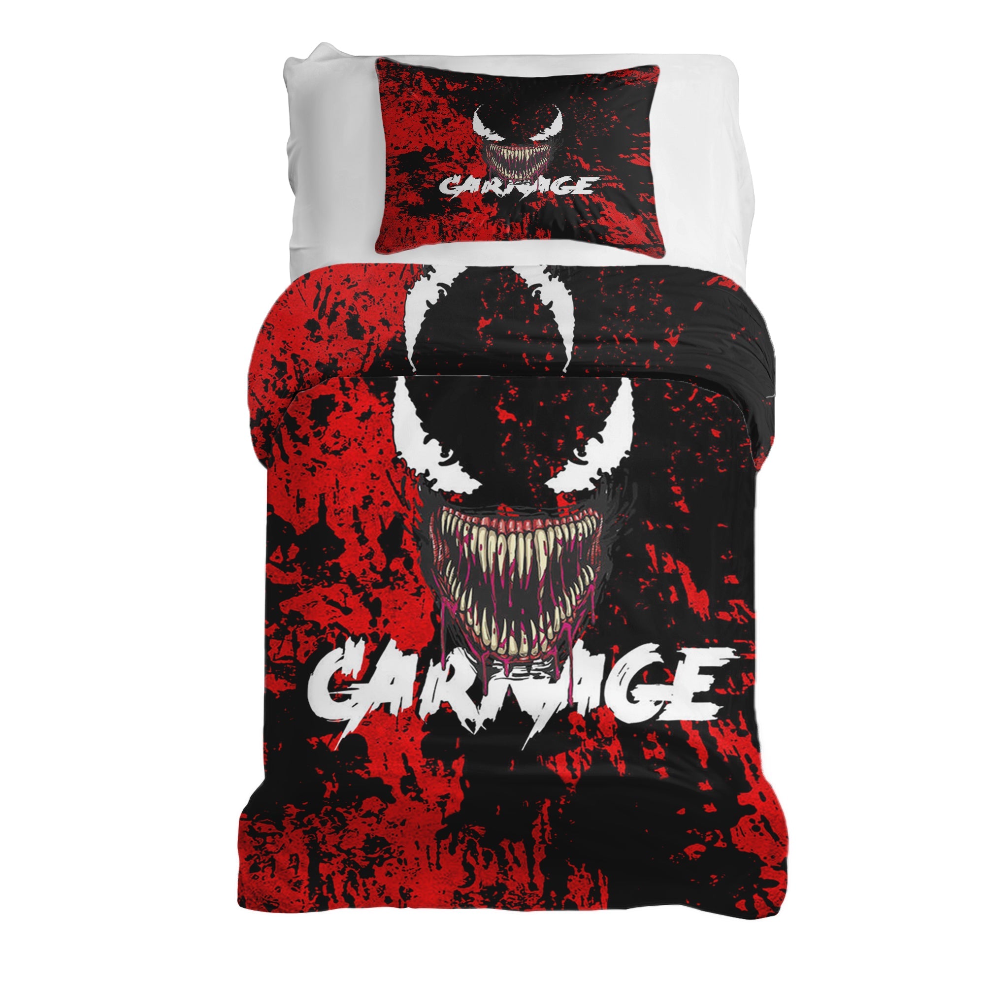 Set di biancheria da letto con coperta terapeutica nero volto jolly