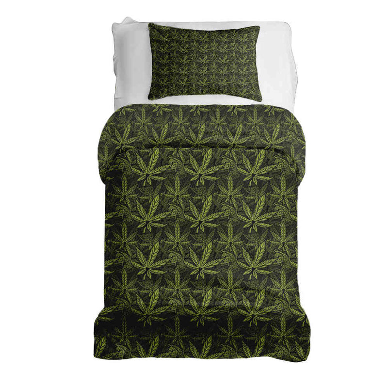 Therapy blankets bedding set hemp leaf