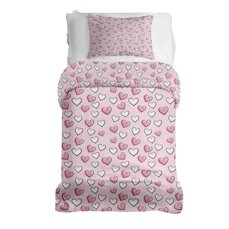 Set di biancheria da letto con coperte terapeutiche e dolci cuoricini