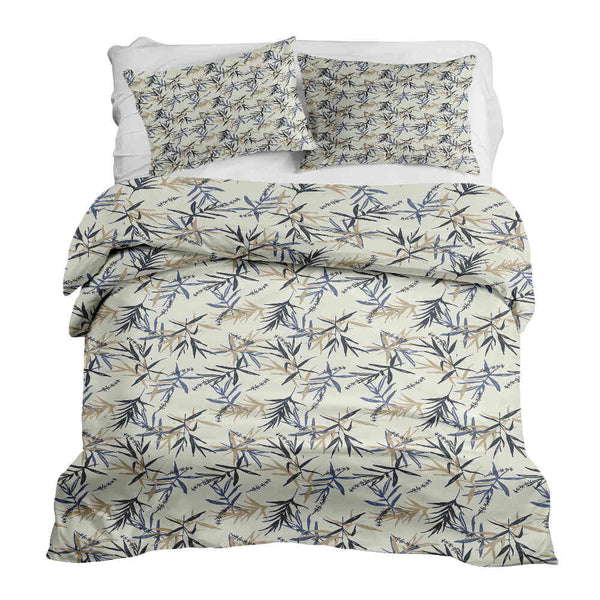 Therapy blankets bedding set leaf pattern beige