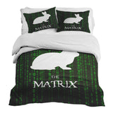 Set de ropa de cama con manta terapéutica Matrix Code verde