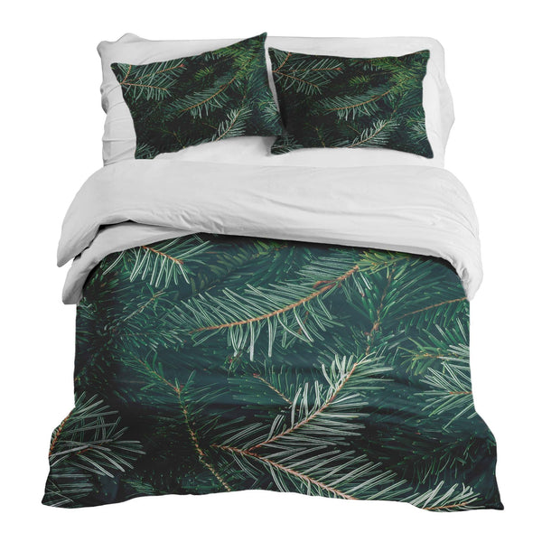 Therapy blanket bedding set with green pine branches