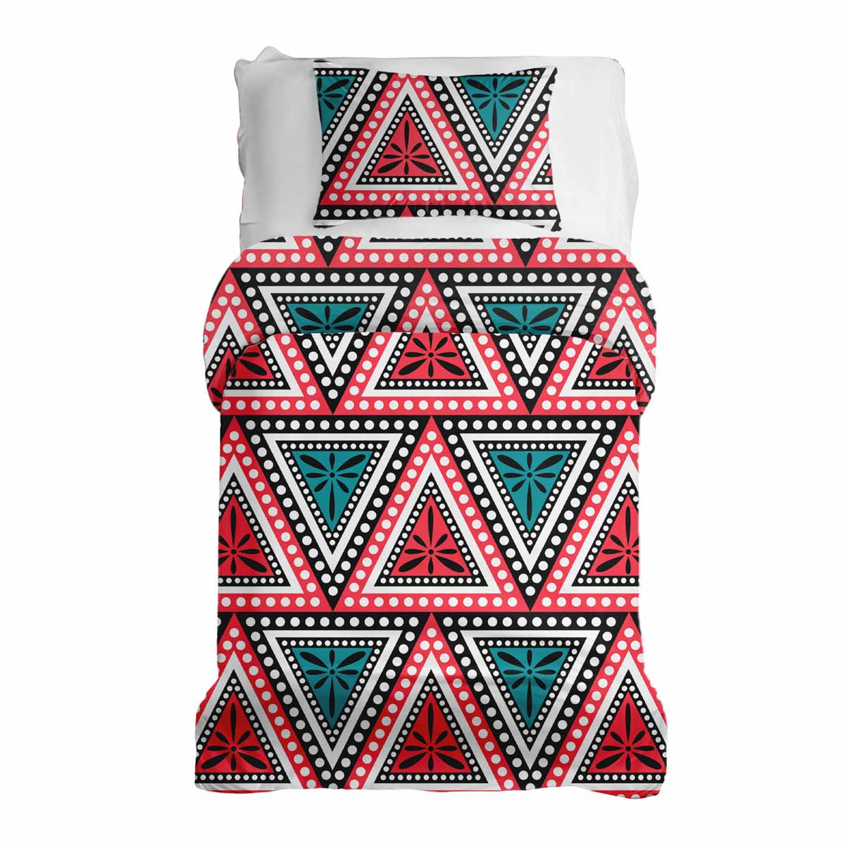 Therapy blankets bedding set with colorful triangles