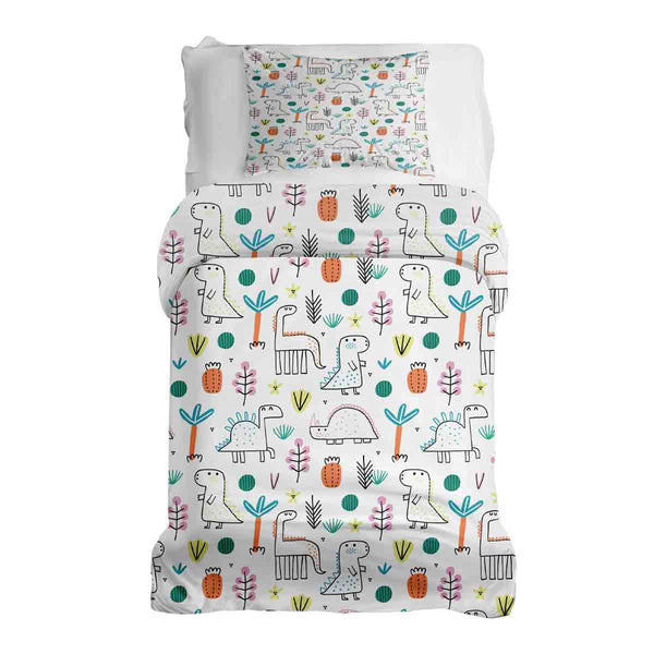 Set di biancheria da letto con coperte terapeutiche e dinosauri colorati