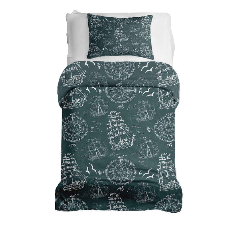 Juego de ropa de cama con mantas terapéuticas y barcos